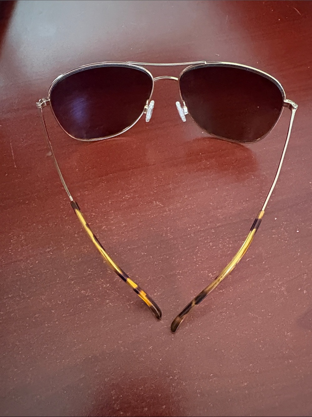 Maui Jim Cliff House Gold Titanium Frame Brown Lens Aviator Sunglasses - Picture 7 of 10